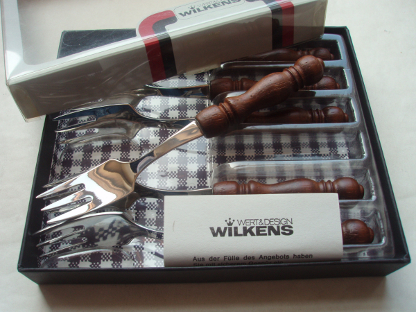 Wilkens - San Domingo - Edelstahl / Holz - Kuchengabel-Set